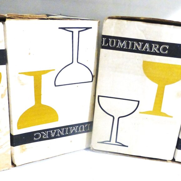 24pc Luminarc GOBLET Glasses Verre a Pied Tulipe FRANCE Vintage Glass Wine - Picture 12 of 15